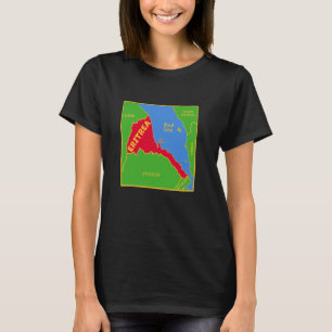 Eritrea Politische Landkarte in Fahnenfarben. Nach T-Shirt