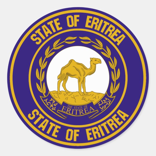 Eritrea-RundEmblem Runder Aufkleber (Vorderseite)