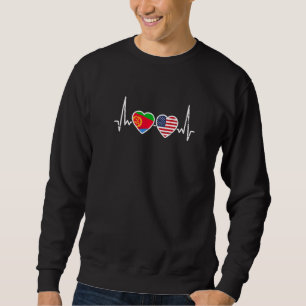 Eritrea USA Herzschlag Eritreisch Amerikanische Fl Sweatshirt