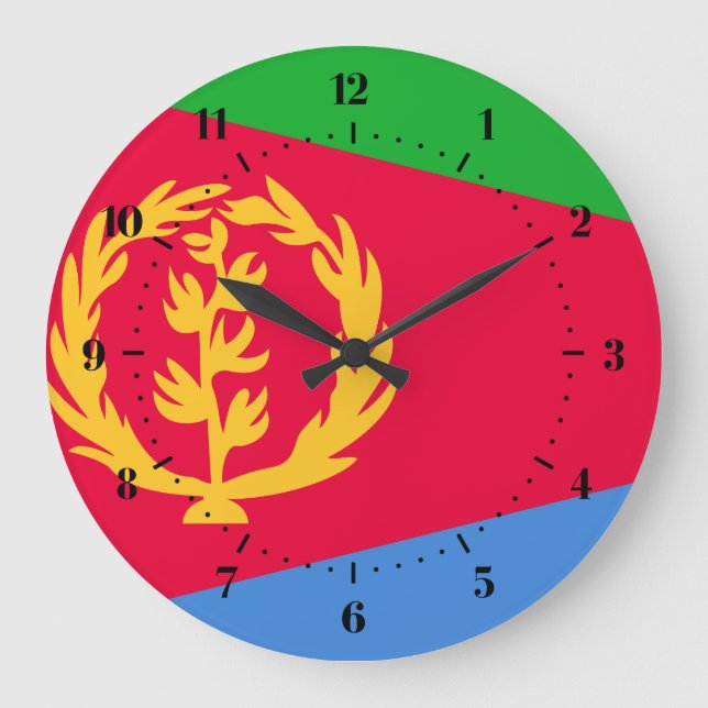 Eritrean flag Clocks Große Wanduhr (Vorderseite)