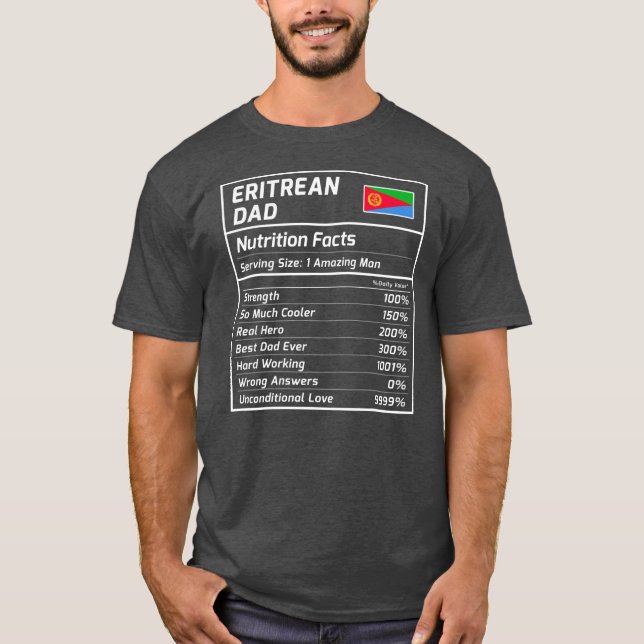 Eritreer Vater Nutrition Fakten Proud Eritrea T-Shirt (Vorderseite)