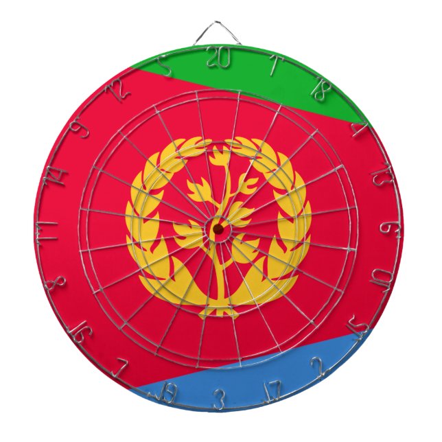 Eritreische Flagge (Eritrea) Dartscheibe (vorne)
