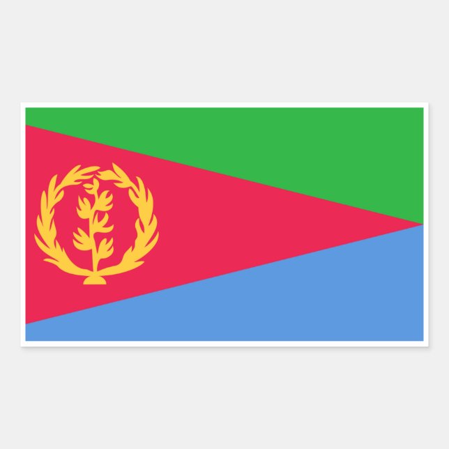Eritreische Flagge, Flagge Eritreas Rechteckiger Aufkleber (Vorderseite)