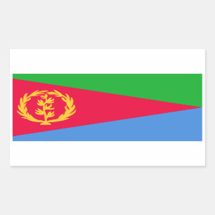 Eritreische Flagge, Flagge Eritreas Rechteckiger Aufkleber