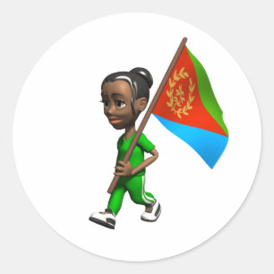 Eritreisches Mädchen Runder Aufkleber
