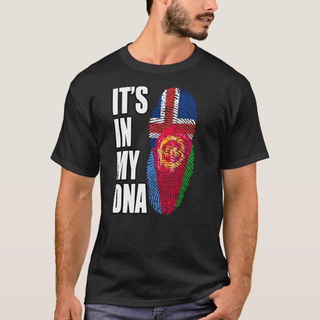 Eritreisches und isländisches Misch-DNA-Flaggengeb T-Shirt (Vorderseite)