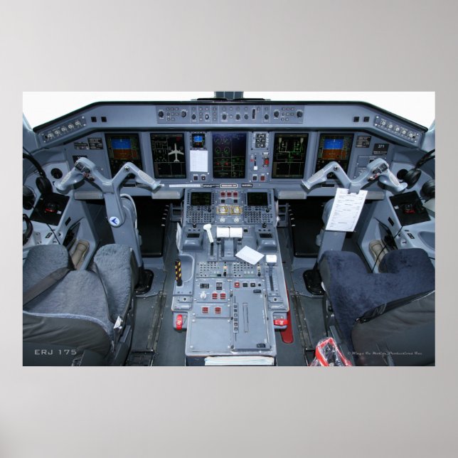 ERJ 175 Cockpit-Poster Poster (Vorne)