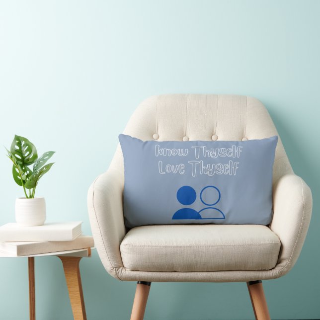 Erkenne dich selbst, Liebe Thyself Lumbar Kissen (Stuhl )