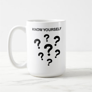„ERKENNE DICH SELBST“ motivisches, fettes Text-T-S Kaffeetasse