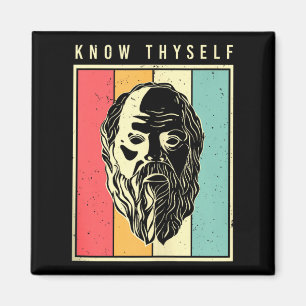 Erkenne Dich Selbst Philosophen Retro Philosophie Magnet
