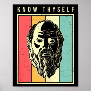 Erkenne Dich Selbst Philosophen Retro Philosophie Poster