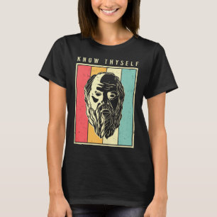 Erkenne Dich Selbst Philosophen Retro Philosophie T-Shirt