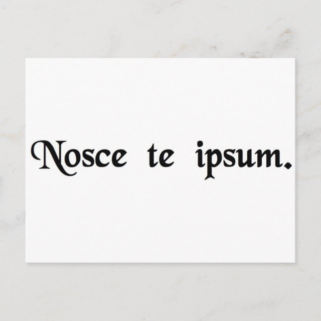 Erkenne dich selbst. postkarte (Vorderseite)