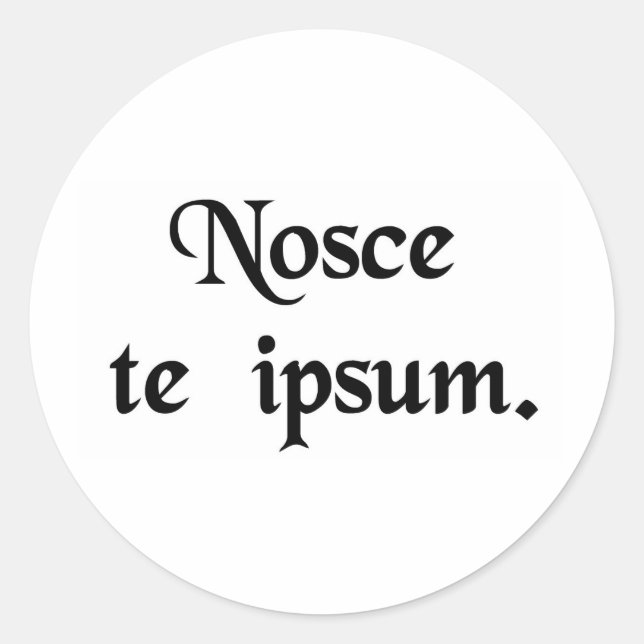 Erkenne dich selbst. runder aufkleber (Vorderseite)