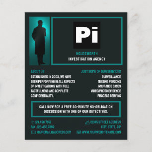 Erkennungslogo, Privatdetektiv-Ermittler Flyer