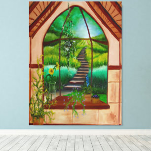 Erkerfenster Leinwanddruck