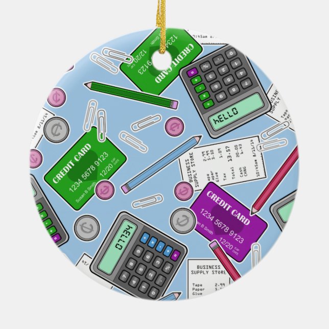 Erklären/Buchhalter-themenorientiertes Muster Keramik Ornament (Hinten)