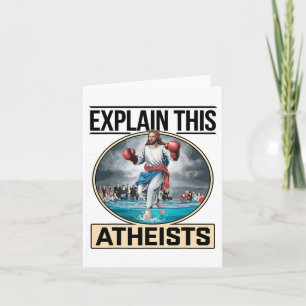 Erklären Sie diesen Atheisten Jesus Boxhandschuhe Karte