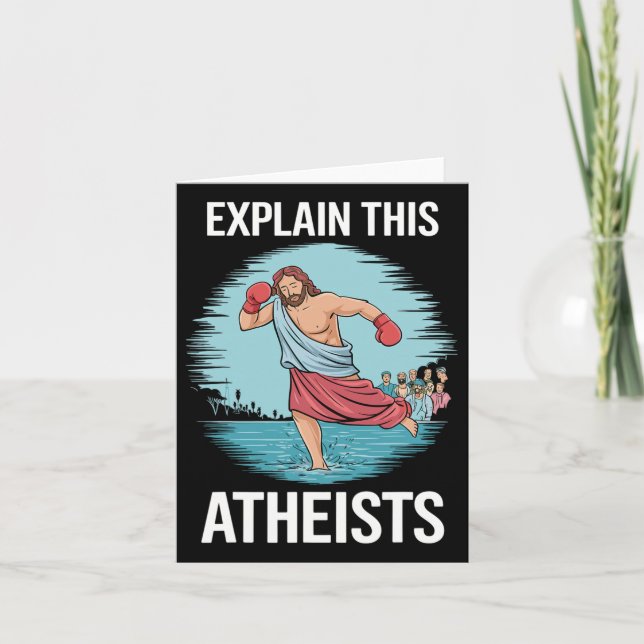Erklären Sie diesen Atheisten Jesus Boxhandschuhe  Karte (Vorderseite)