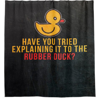 Erklären Sie es Rubber Duck - Niedlich Duck Blanke Duschvorhang