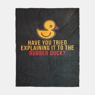 Erklären Sie es Rubber Duck - Niedlich Duck Blanke Fleecedecke