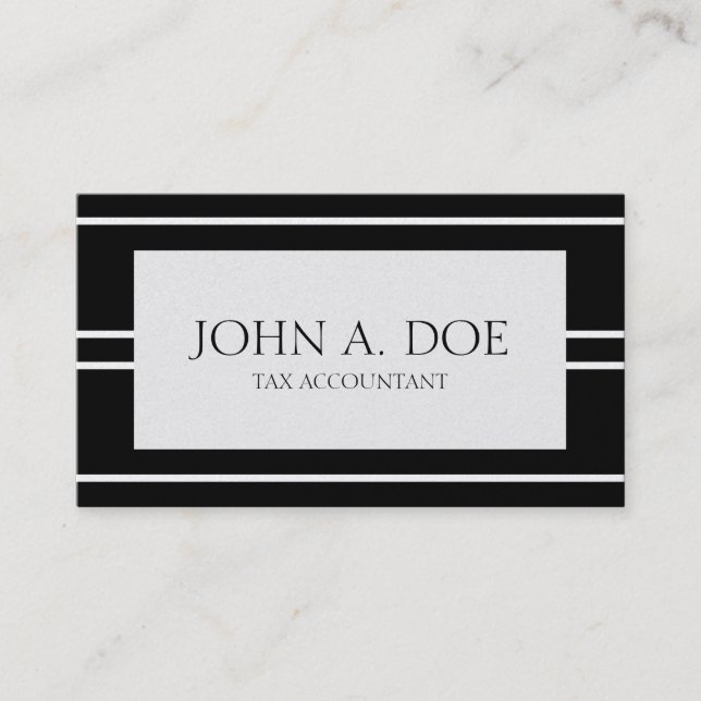 Erklärender Buchhalter PlatinumBlack Buchhalter Visitenkarte (Vorderseite)