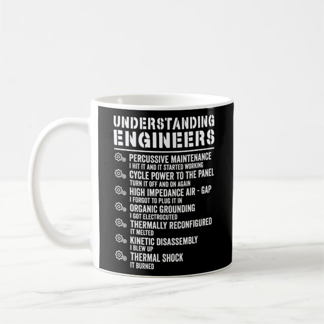 Erklärtes Verständnis von Ingenieuren Kaffeetasse (Links)