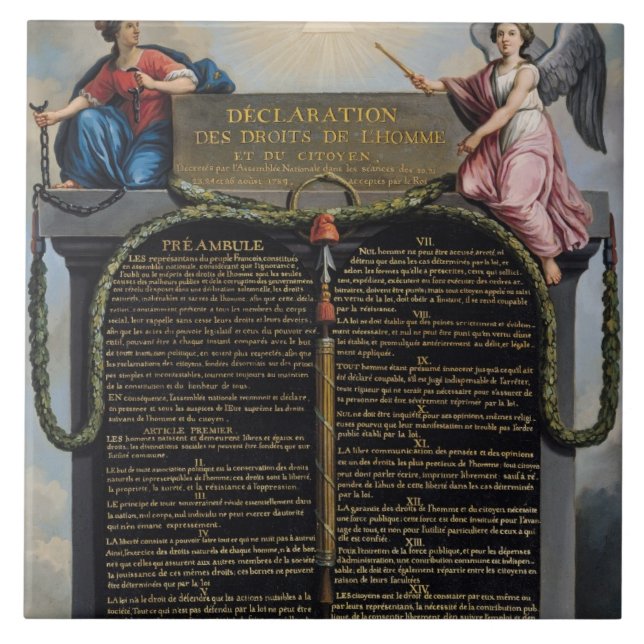 Erklärung der Rechte des Mannes und des Bürgers Fliese (Vorderseite)