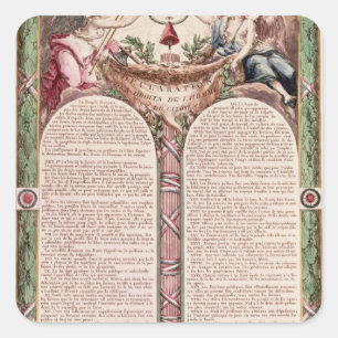 Erklärung der Rechte Mannes, 1793 Quadratischer Aufkleber