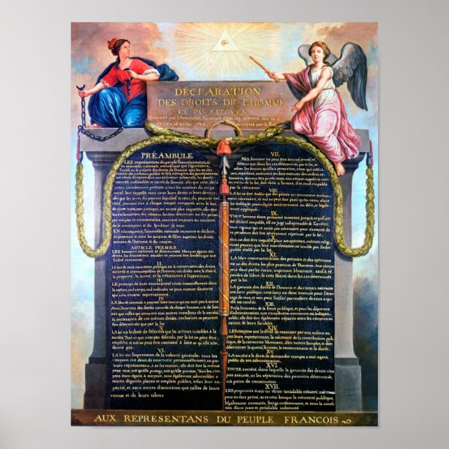 Erklärung der Rechte von Mensch und Bürger Poster (Vorne)