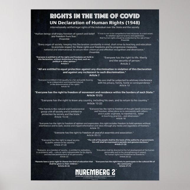 Erklärung der Vereinten Nationen zu den Menschenre Poster (Vorne)