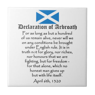 Erklärung von Arbroath Scottish-Unabhängigkeit Fliese