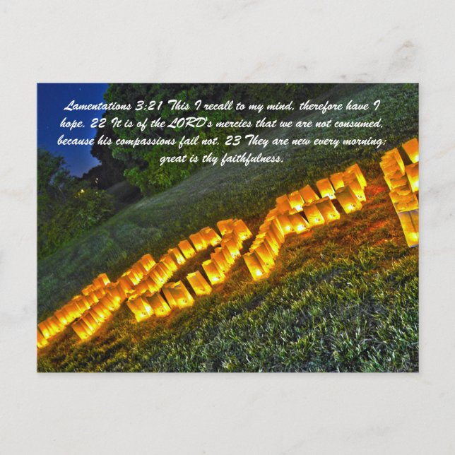Erklärungen 3:21 Ich erinnere mich daran, Postkarte (Vorderseite)