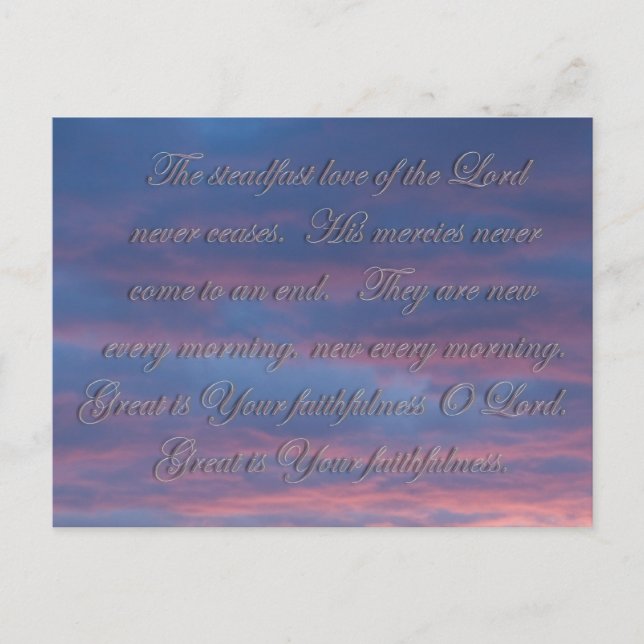Erklärungen 3:22 Die standhafte Liebe des Herrn Postkarte (Vorderseite)