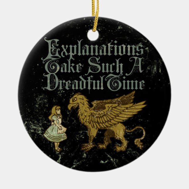 Erklärungen Alices Gryphon Keramikornament (Vorne)