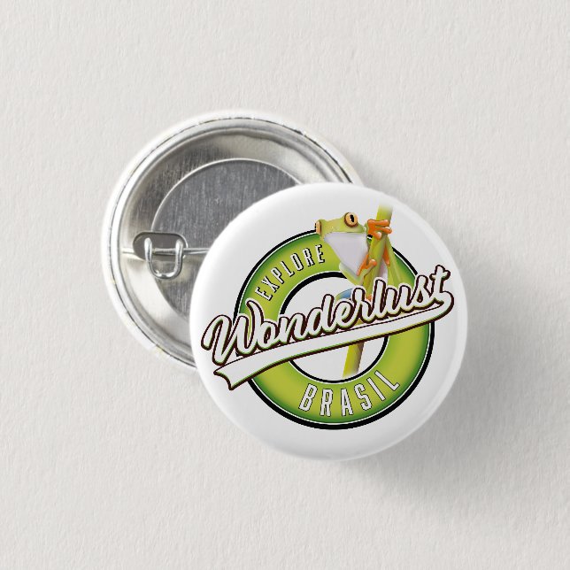 Erkunde Brasilien Wanderlust  Button (Vorne & Hinten)