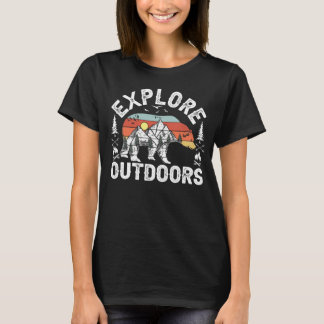 Erkunde die freie Natur Wilde Bären-Abenteuer Retr T-Shirt