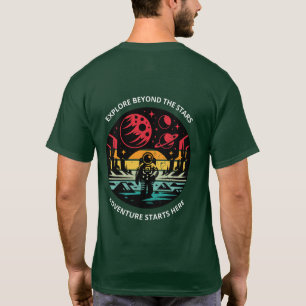 Erkunde jenseits der Sterne Retro Weltraum-Abenteu T-Shirt