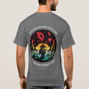 Erkunde jenseits der Sterne Retro Weltraum-Abenteu T-Shirt