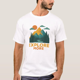 Erkunde mehr – Retro-Berg- und Waldabenteuer T-Shirt