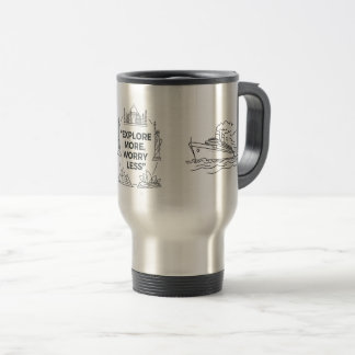 Erkunde Mehr, Sorge Dich Weniger Tumbler – Minimal Reisebecher