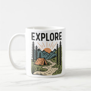 Erkunde Outdoor-Abenteuer-Camping Wandern Kaffeetasse