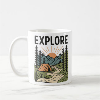 Erkunde Outdoor-Abenteuer-Camping Wandern Kaffeetasse