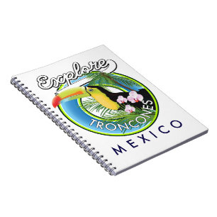 Erkunde Troncones Mexiko Retro-Logo Notizblock
