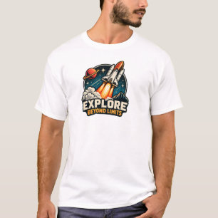 Erkunde Weltraum-Shuttle-Raketenstart jenseits der T-Shirt