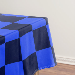 Erkunden Sie das kühne blau-schwarze karierte Desi Tischdecke