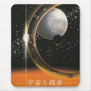 Erkunden Sie das Universum Vintage-Raumplakat Mousepad
