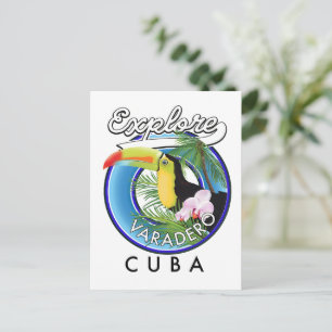 Erkunden Sie das Varadero Kuba Reise Logo Postkarte