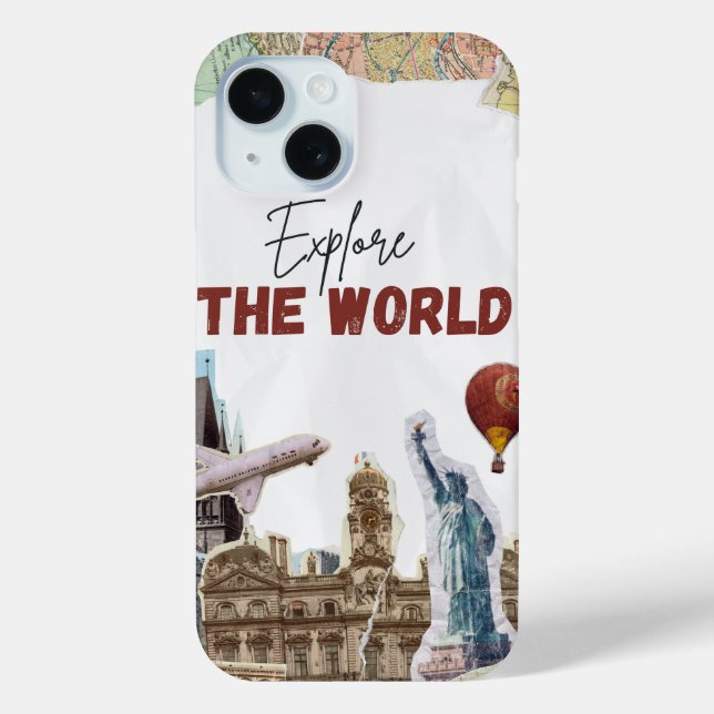 Erkunden Sie den Fall World Travel iPhone 15 Case-Mate iPhone Hülle (Rückseite)