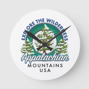 Erkunden Sie die Wildnis Appalachian Mountains Rei Runde Wanduhr